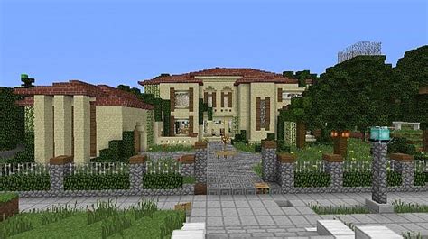 How to build a large modern house tutorial (#19) in this minecraft build tutorial i show you how to make a large. Modern Mansion With Awesome Swimming Pool Minecraft Map