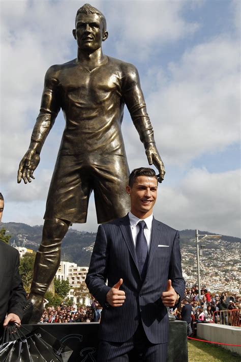 We can only imagine how he's feeling after the unveiling of this hilarious cristiano ronaldo statue. Cristiano Ronaldo is Honored with Bronze Statue