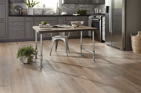 Gray Cabinets Hardwood Floors In Kitchen Kitchen Flooring
