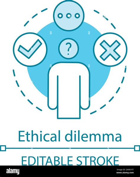 Ethical Dilemma Concept Icon Moral Issue Idea Thin Line Illustration