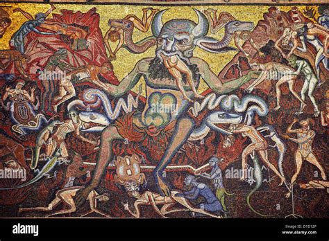 The Medieval Mosaics Of Hell And The Devil On The Ceiling Of The