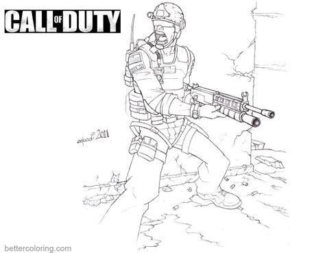 Call Of Duty Coloring Pages Hand Drawing Free Printable Coloring Pages