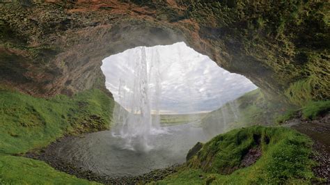 1920x1080 Cave Iceland Waterfall Seljalandsfoss Coolwallpapersme
