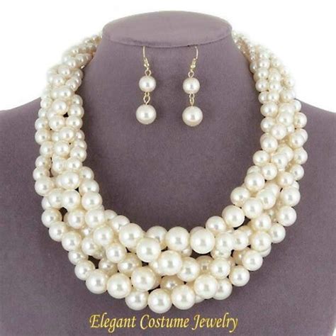 Elegant Pearls Layered Pearl Necklace Long Pearl Necklaces Pearl