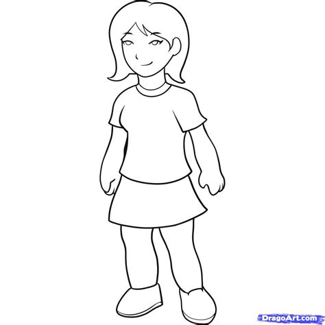 Drawing Of A Girl Easy For Kids At Explore