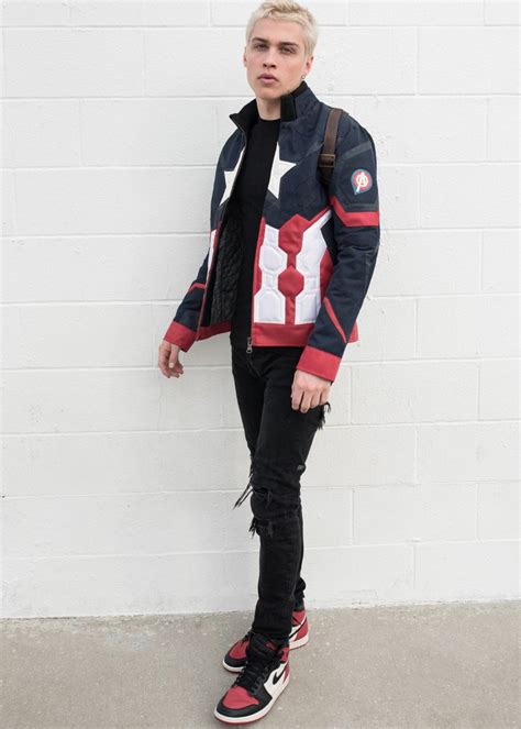 Buy Mens Captain America Civil War Leather Textile Jacket Lucajackets
