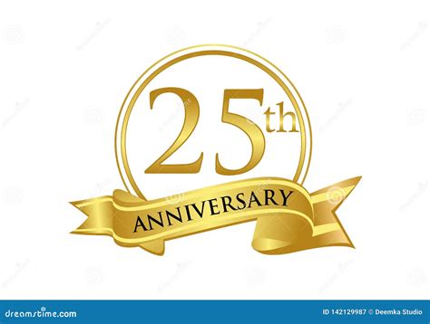 25th Anniversary Celebration Logo Vector Stock Illustration
