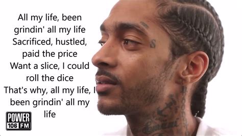 Nipsey Hussle Grinding All My Life Official Lyrics Video Youtube