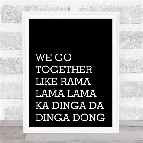 Black Grease We Go Together Song Lyric Quote Print Uk