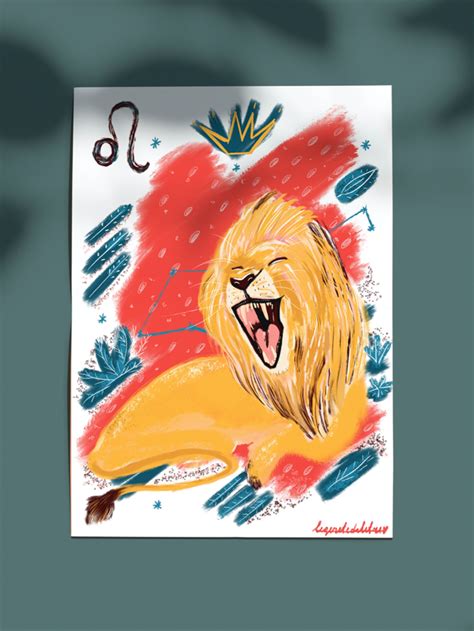 Leo Zodiac Sign Art Print Leo Birthday T Leo Horoscope Etsy Sign