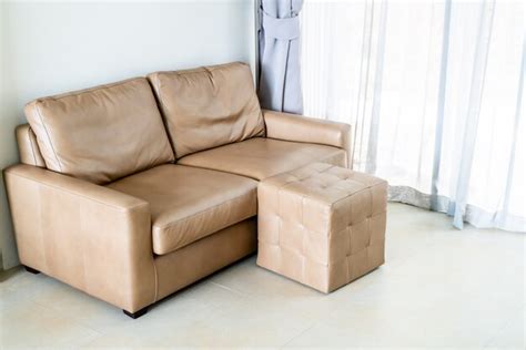 Premium Photo Empty Leather Sofa In Living Room