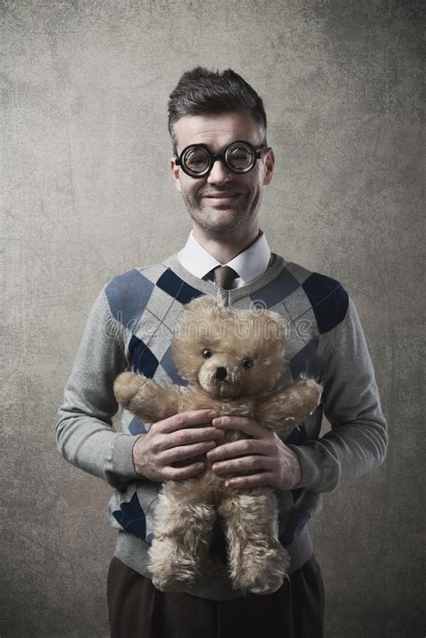 Guy Holding A Teddy Bear Stock Image Image Of Fluffy 49885451