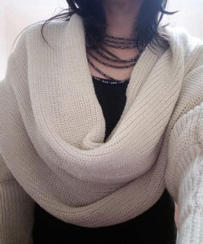 Trendy Knitted Sweater Scarf With Sleeves