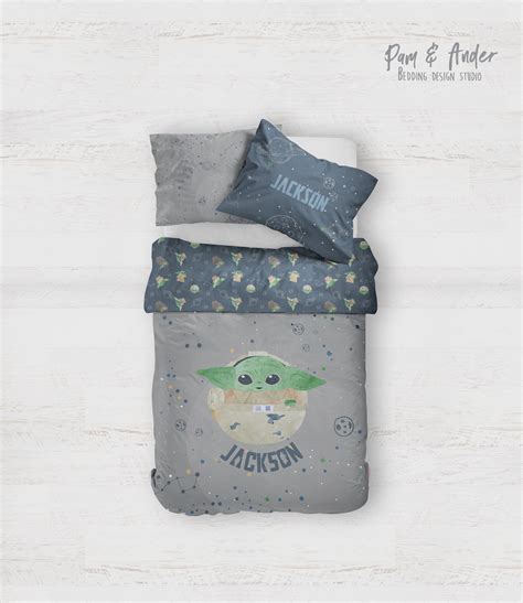 Baby Yoda Bedding Customized Bed Set Personalized T Boy Etsy Uk