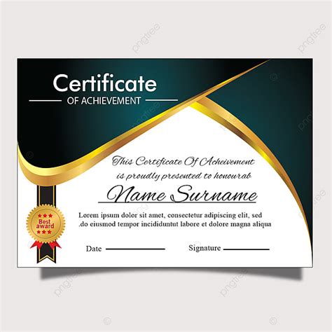 Resumen Certificado De Oro Premio Diploma O Polivalente Plantilla