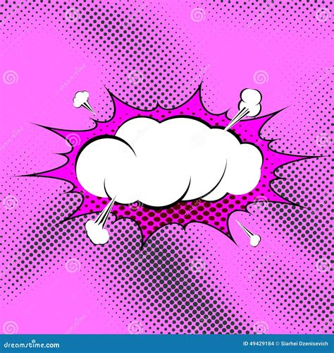 Comic Style Pop Art Pink Explosion Cloud Stock Vector Image 49429184