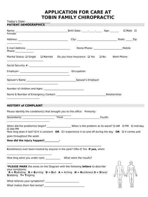 Chiropractic Treatment Plan Instructions Medical Mutual Doc Template