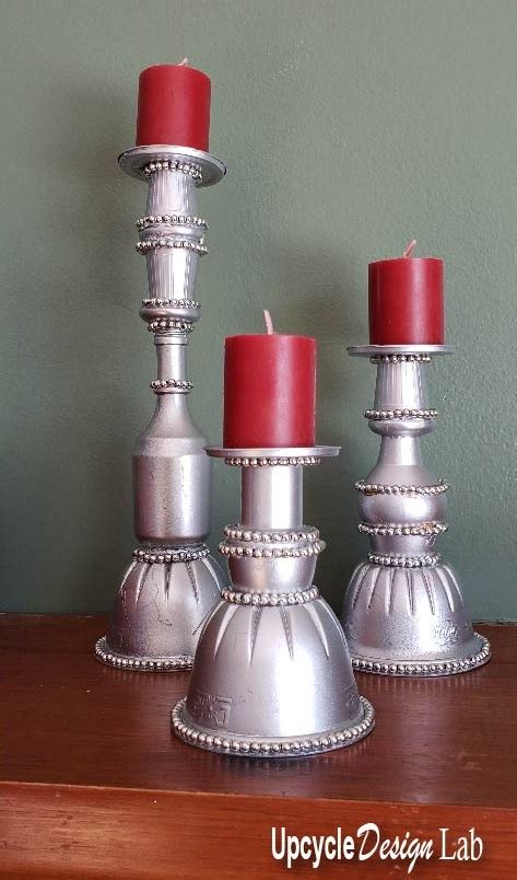 Found Objects Candlesticks Upcycled Junk Drawer Crafts Upcycle