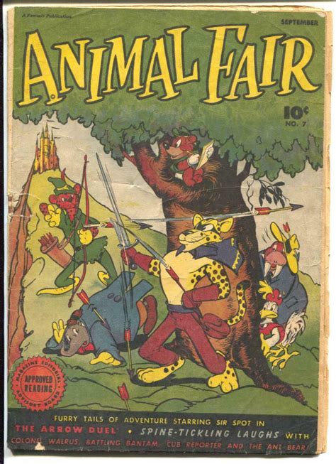 Animal Fair 7 1946 Fawcett Funny Animals Mary Marvel Ad Robin Hood G