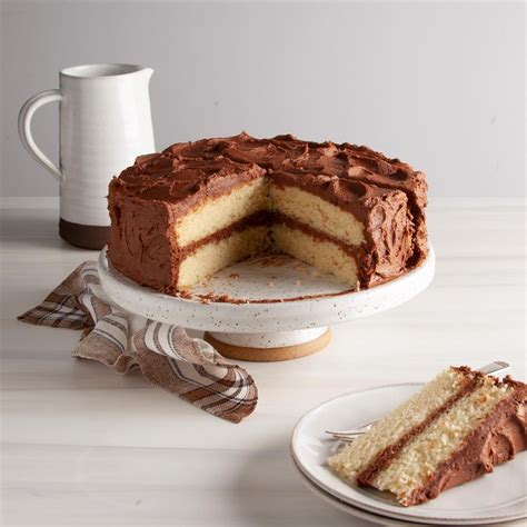 Layered Yellow Cake With Chocolate Buttercream Recipe How To Make It