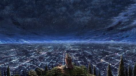 Anime Starry Sky Wallpapers Wallpaper Cave