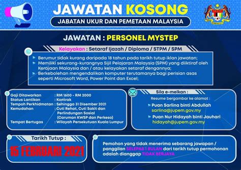 Kempen penanaman 100 juta pokok malaysia 1 month ago. Iklan Jawatan Jabatan Ukur Dan Pemetaan Malaysia • Portal ...