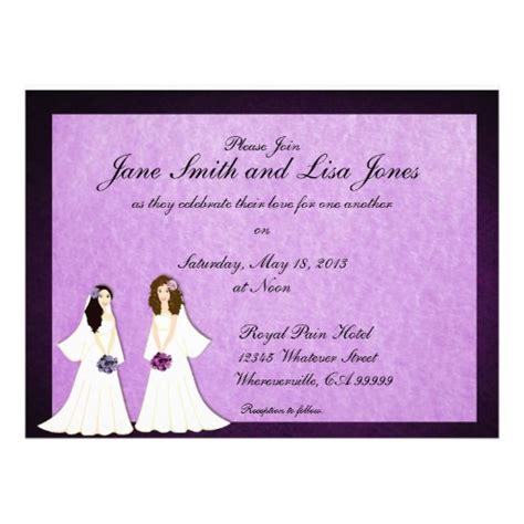 two brides lesbian wedding or ceremony invitations 6 5 x 8 75 invitation card zazzle