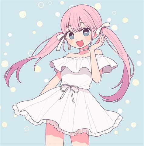 White Dress And Pink Twintails Anime Manga Anime Girl Pink Powerpuff Girls Anime Anime