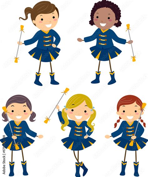 Illustration Of A Performing Majorette Royalty Free Svg Cliparts
