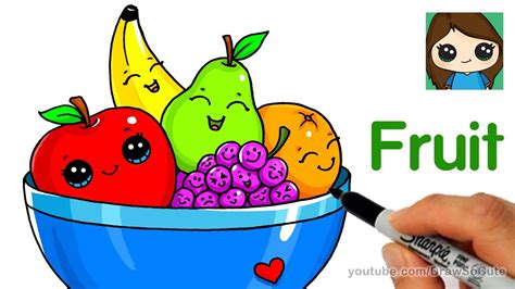 How To Draw A Bowl Of Fruit Easy Youtube