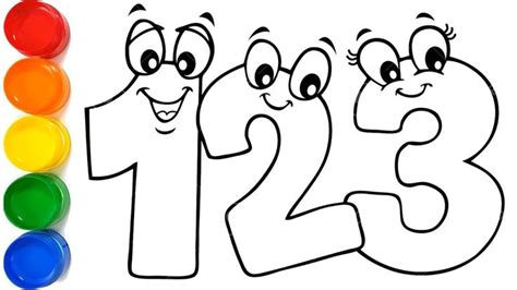 123 How To Draw Numbers 123 For Kids Drawing And Painting