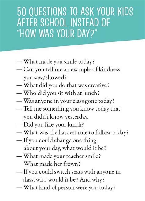 Questions To Ask Your Kids At The End Of Each School Day