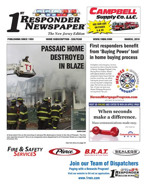1st Responder Newspaper New Jersey March Edition By Belsito