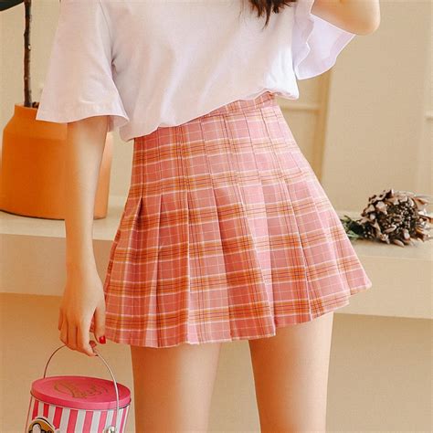 2018 New Women Summer Mini Skirts Harajuku Cute Sweet Pleated Skirts