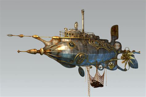 Steampunk Steam Dieselpunk Submarine 3d Max