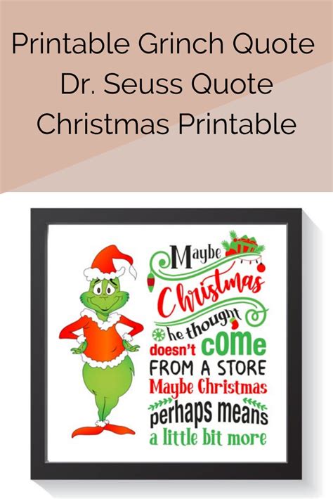 Printable Grinch Quote This Adorable Print Features The Famous Dr