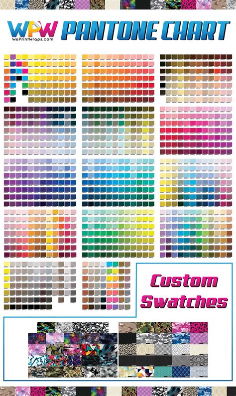 Pantone Color Chart 30 X 52 We Print Wraps