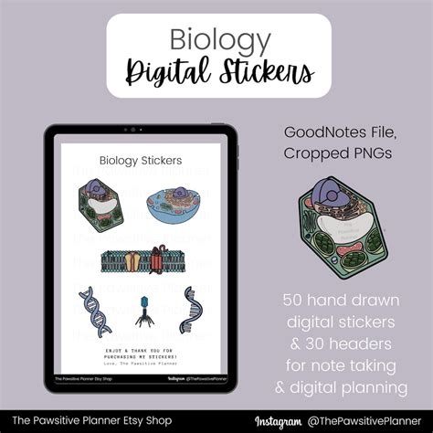 Biology Digital Stickers For Planning Note Taking Studying Goodnotes