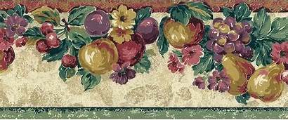 Kitchen Border Fruit Grapes Flowers Yellow Floral