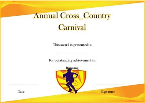 Editable Cross Country Certificates