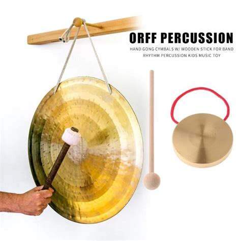 21cm Hand Hand Gong Copper Cymbals With Wooden Stick For Band Rhythm