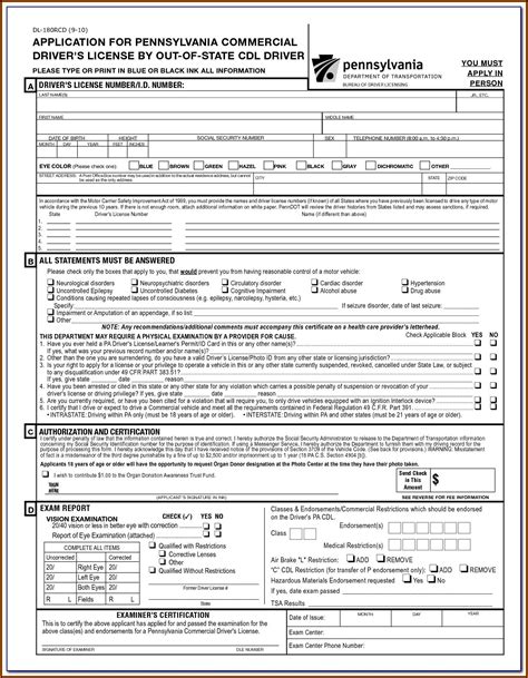 Cdl Dot Medical Card Printable Form