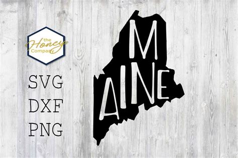 Maine Svg Png Dxf State Outline Instant Download Silhouette Etsy