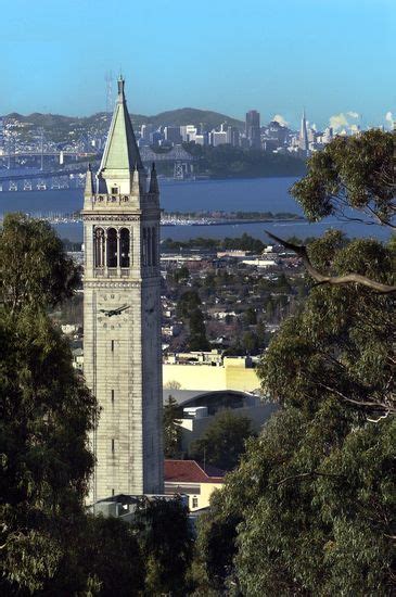Scenic View Of Uc Berkeley Campanile With San Francisco And The Bay In The Background Scenic