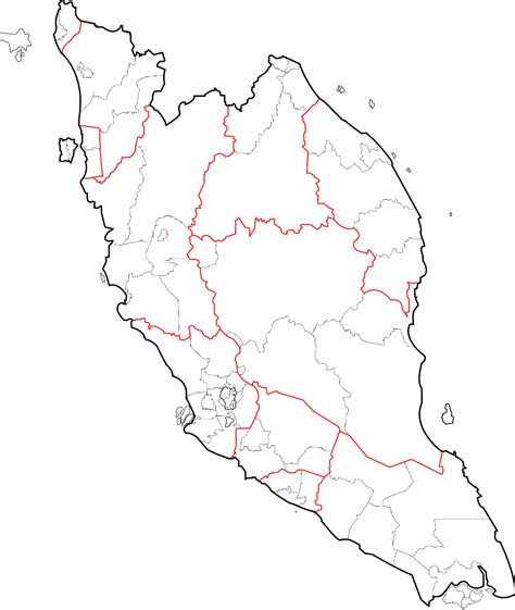Map Of Peninsular Malaysia Public Domain Vectors
