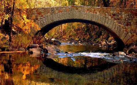 Stone Bridge In The Fall Autumn Bridge Hd Wallpaper Pxfuel