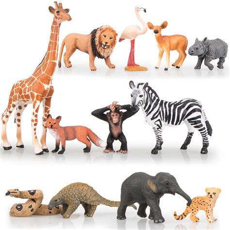 Safari Animals Figures Toys Realistic Jumbo Wild Zoo Animals Figurines