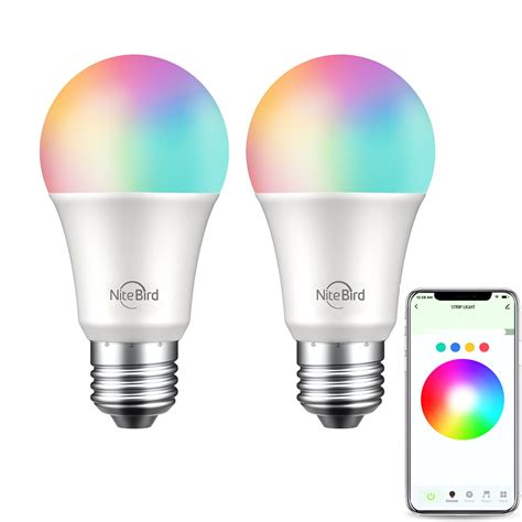 Smart Light Bulbs 2 Pack Led Wi Fi Rgbw Color Changing Bulb 800lm E26