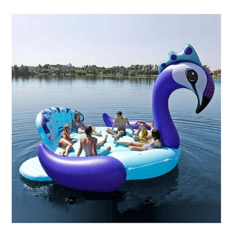 Mega Sized Giant 9 Inflatable Pretty Peacock Island Raft