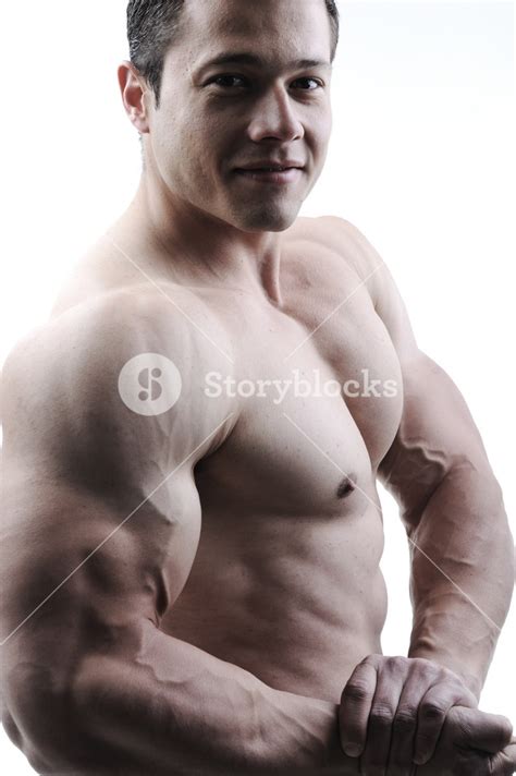The Perfect Male Body Awesome Bodybuilder Posing Royalty Free Stock